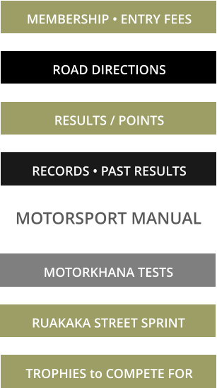 MOTORSPORT MANUAL  RUAKAKA STREET SPRINT TROPHIES to COMPETE FOR MOTORKHANA TESTS  ROAD DIRECTIONS  RESULTS / POINTS  RECORDS • PAST RESULTS MEMBERSHIP • ENTRY FEES MOTORSPORT MANUAL